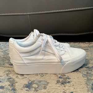 Women's Vans Old Skool White Stackform/ Platform Sneakers